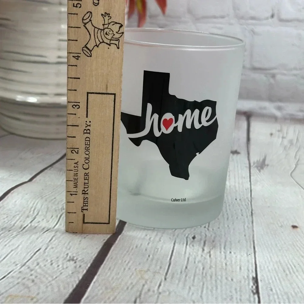 culver frosted lowball old fashioned texas home tumbler barware